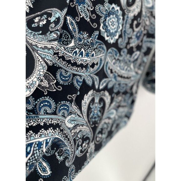 Charter Club Liquid Knit Paisley Keyhole Hardware‎ Blouse Size Medium Career - Picture 6 of 8
